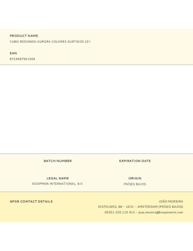 Cubo redondo aurora colores surtidos 10 l