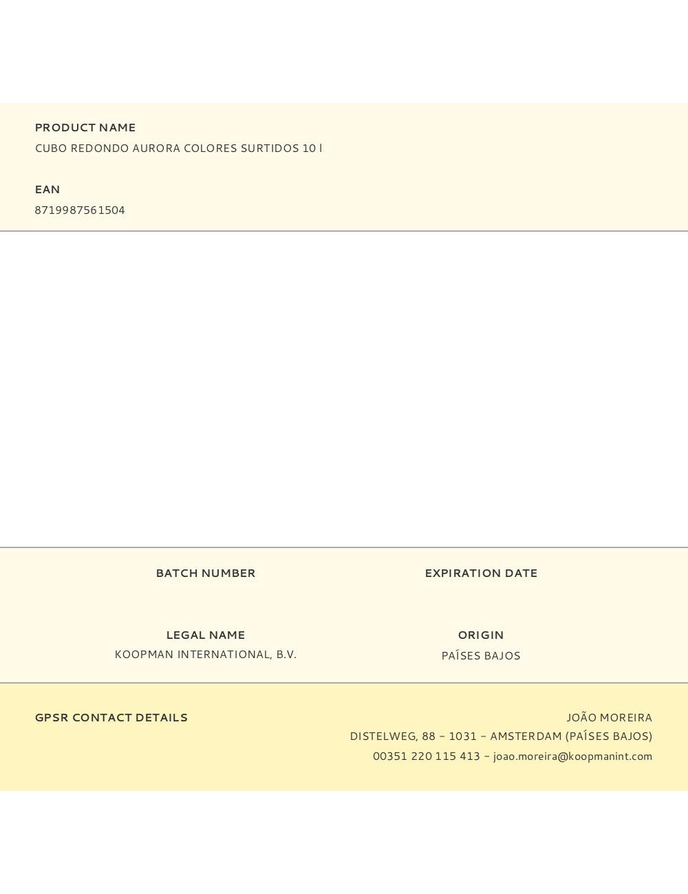 Cubo redondo aurora colores surtidos 10 l