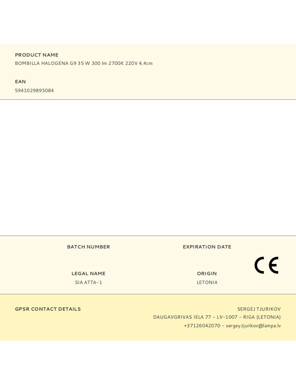 Bombilla halogena g9 35 w 300 lm 2700k 220v 4,4cm