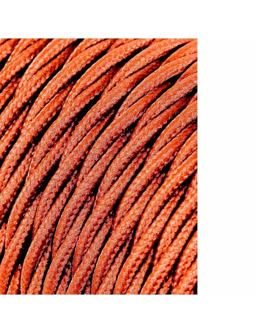 Cable textil trenzado 2x0,75mm marrón 25m