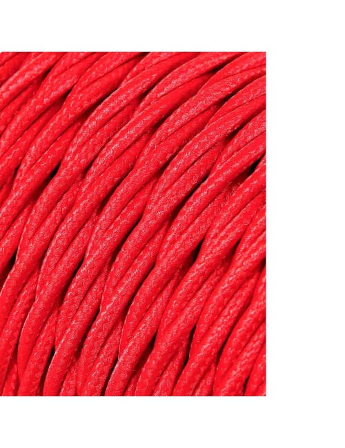 Cable textil trenzado 2x0,75mm rojo 25m