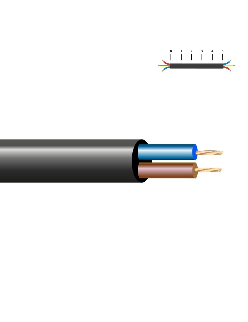 Manguera tubular vv-k06/1kv 2 x 2,5 mm², negra euro/m Manguera tubular vv-k06/1kv 2 x 2,5 mm², negra euro/m