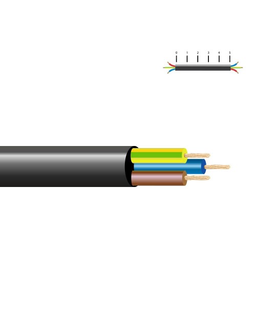 Manguera acrilica vv-k06/1kv 3 g 2,5 mm², negra euro/m