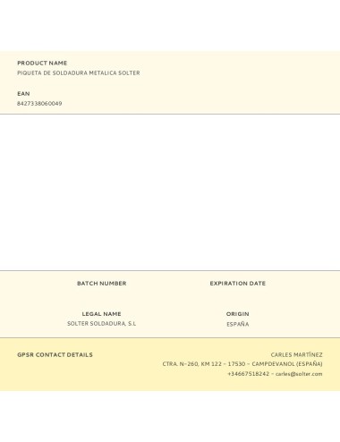 Piqueta de soldadura metalica solter