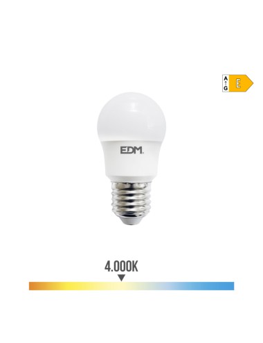 Bombilla esferica led e27 8,5 w 950 lm 4000 k luz dia ø4,5 x 8,6 cm