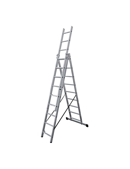 Escalera transformable de aluminio 3 x 9 peldaños