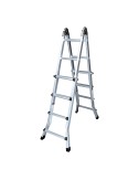 Escalera multifunción telescópica de aluminio 4 + 4 peldaños en131