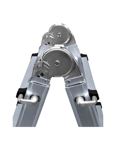 Escalera multifunción telescópica de aluminio 4 + 4 peldaños en131