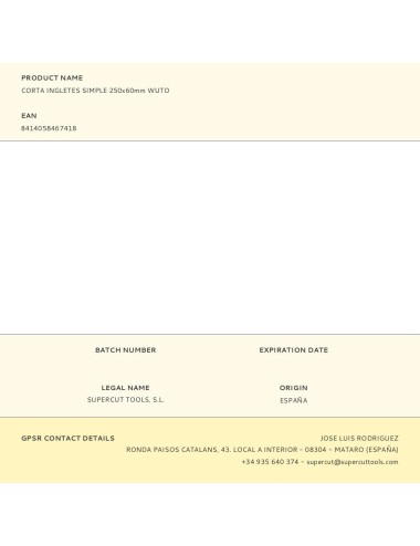 Corta ingletes simple 250 x 60 mm