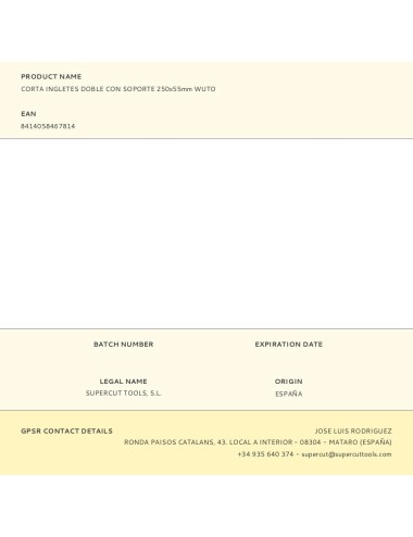 Corta ingletes doble con soporte 250 x 55 mm