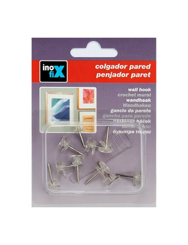 Colgador para cuadros simple. transparente 3000-0 (blister 10 unid.) inofix