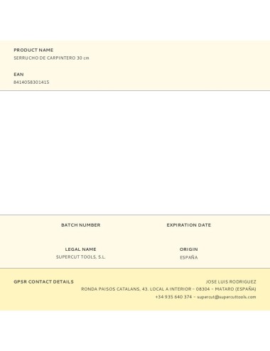 Serrucho de carpintero 30 cm