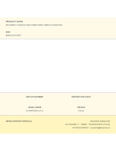 Recambio flexible para 99850 99851 99852 di martino