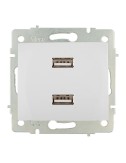 Cargador doble usb 230v 5v 4200ma blanco de empotrar erp2usb serie europa solera erp2usb