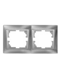 Marco para 2 elementos horizontal plata 154x81x10mm serie europa solera erp72au