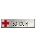 Cartel informativo "botiquin" (inox adhesivo 0.8mm) 5x20cm normaluz
