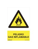 Cartel peligro "peligro gas inflamable" (pvc 0.7mm) 30x40cm normaluz