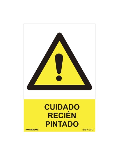 Cartel peligro "cuidado recien pintado" (pvc 0.7mm) 30x40cm normaluz