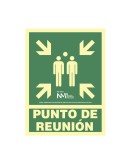 Cartel de evacuación "punto de reunion" clase b (pvc 0,7mm) 22.4x30cm normaluz