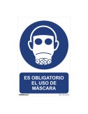 Cartel "es obligatorio el uso de mascara" (pvc 0,7mm) 30x40cm normaluz