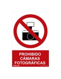 Señal prohibido "prohibido camaras fotograficas" (pvc 0.7mm) 30x40cm normaluz
