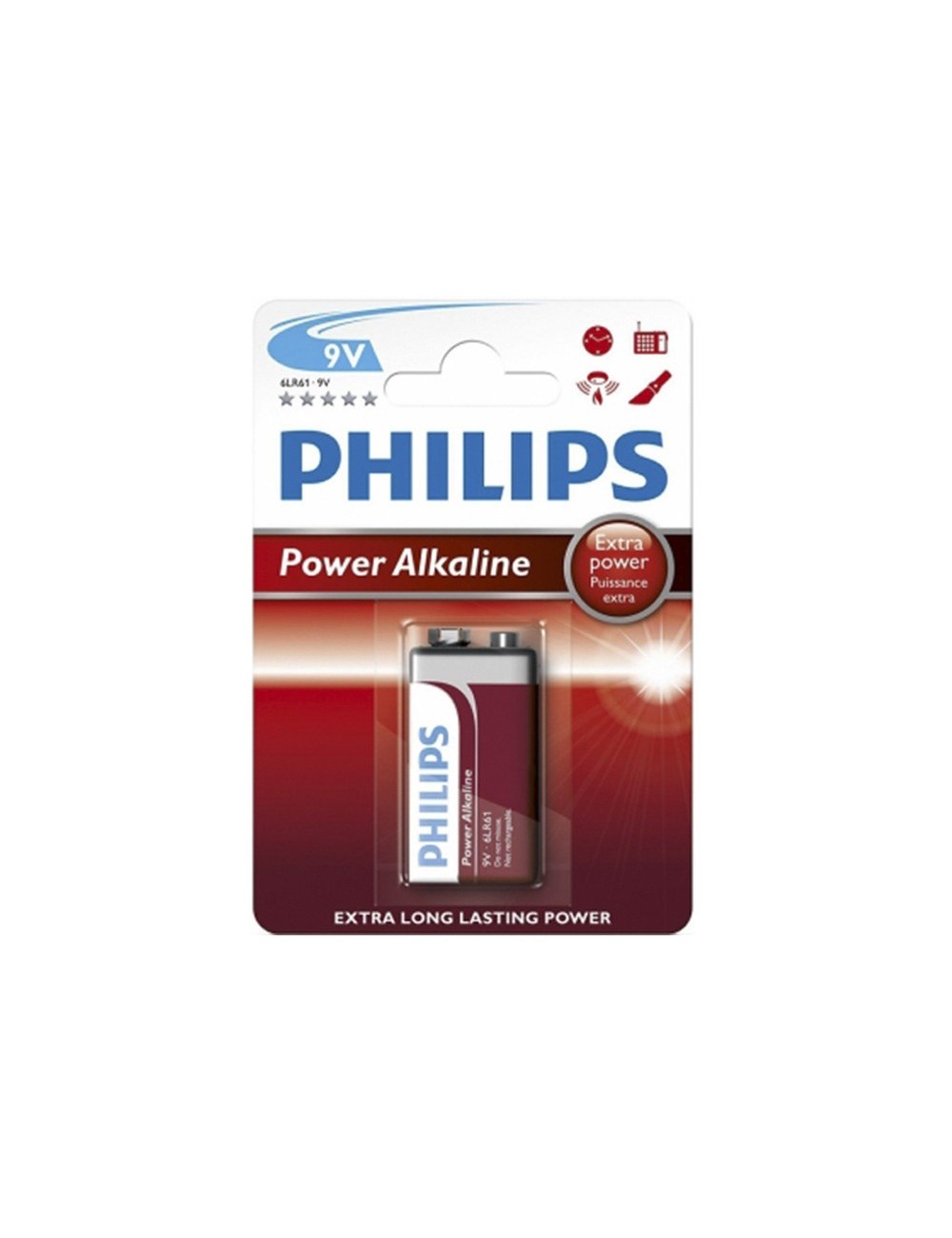 Pila alkalina philips 6lr61 9v (blister 1 unid.) 26,5x17,5x48,5mm Pila alkalina philips 6lr61 9v (blister 1 unid.) 26,5x17,5x48,5mm