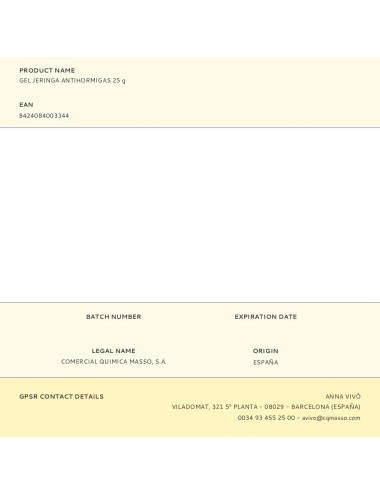 Gel jeringa antihormigas 25 g