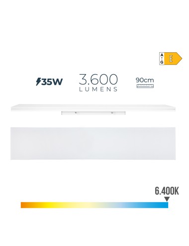 Regleta led 35 w 6400 k luz fria 3600 lm 12 x 90 x 4,5 cm