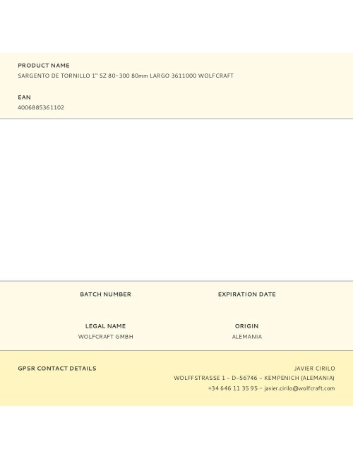 Sargento de tornillo 1" sz 80-300 largo 80 mm