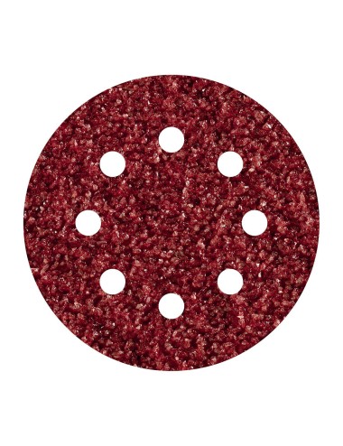 Hojas de lijar adhesivas de corindón perforadas, ø125 mm, grano 40, pack 5 uds