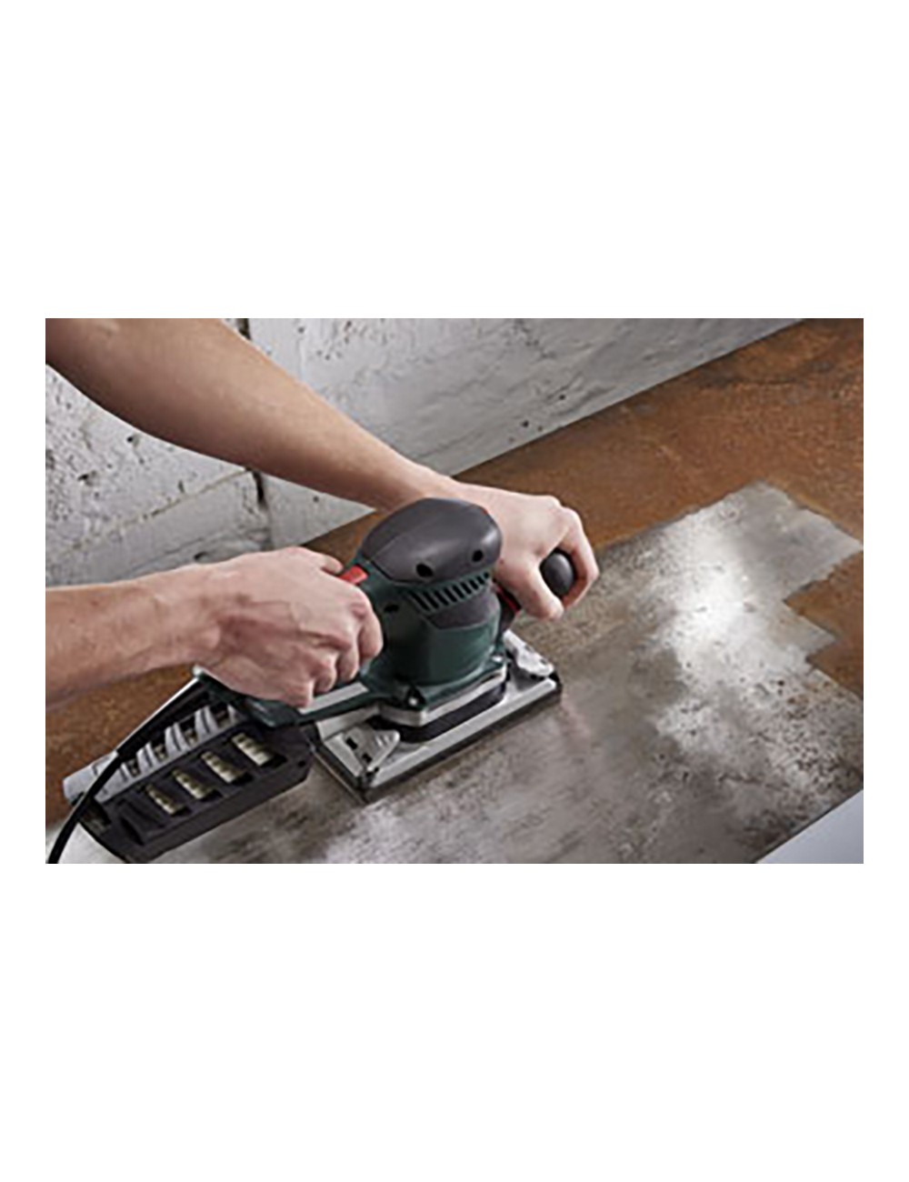 Hojas de lijar adhesivas de corindón perforadas, 93 x 185 mm, grano 80, pack 10 uds