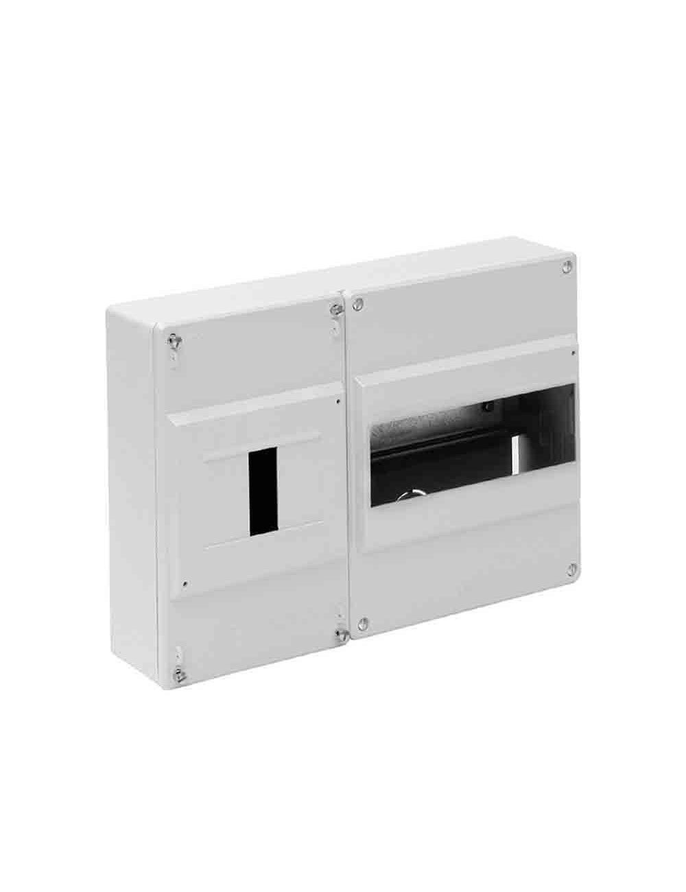 Caja para distribución 1 icp+7 elementos blanco 227x188x55mm solera (retractilado) 697b Caja para distribución 1 icp+7 elementos blanco 227x188x55mm solera (retractilado) 697b