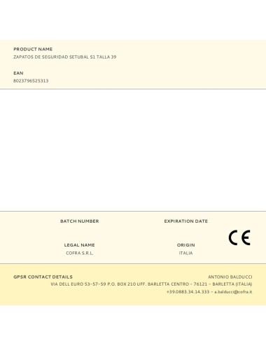 Zapatos de seguridad setubal s1 talla 39