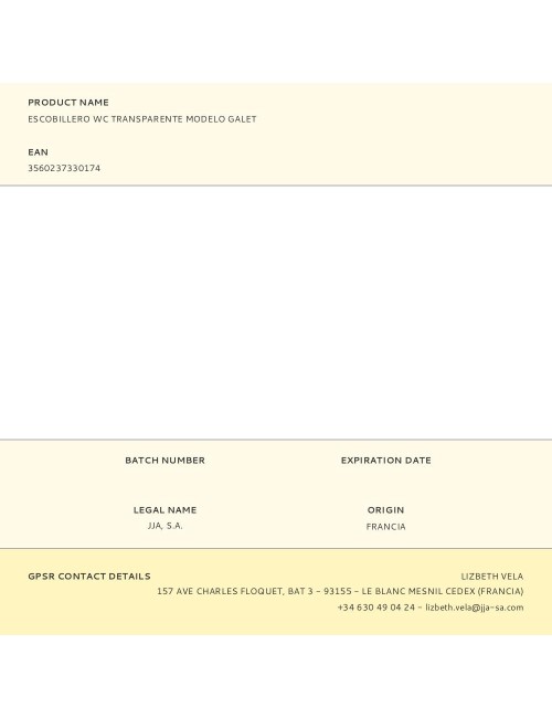 Escobillero wc transparente modelo galet