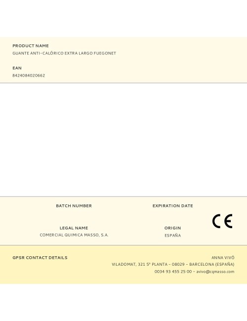 Guante anti-calórico extra largo fuegonet