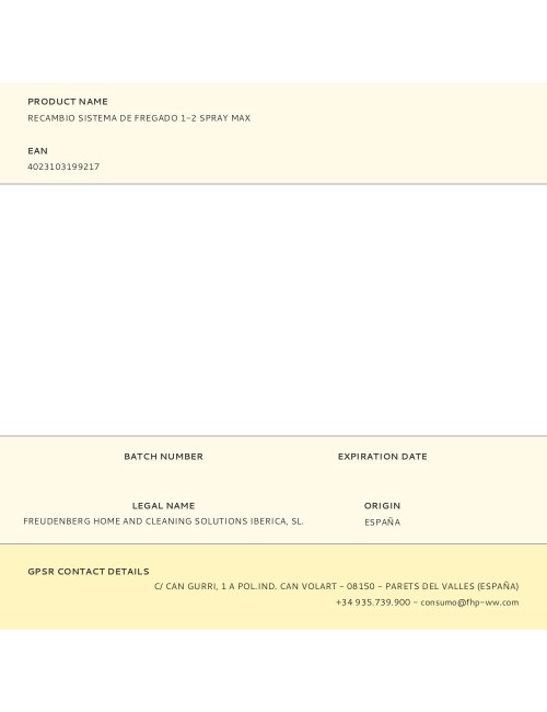 Recambio sistema de fregado 1-2 spray max