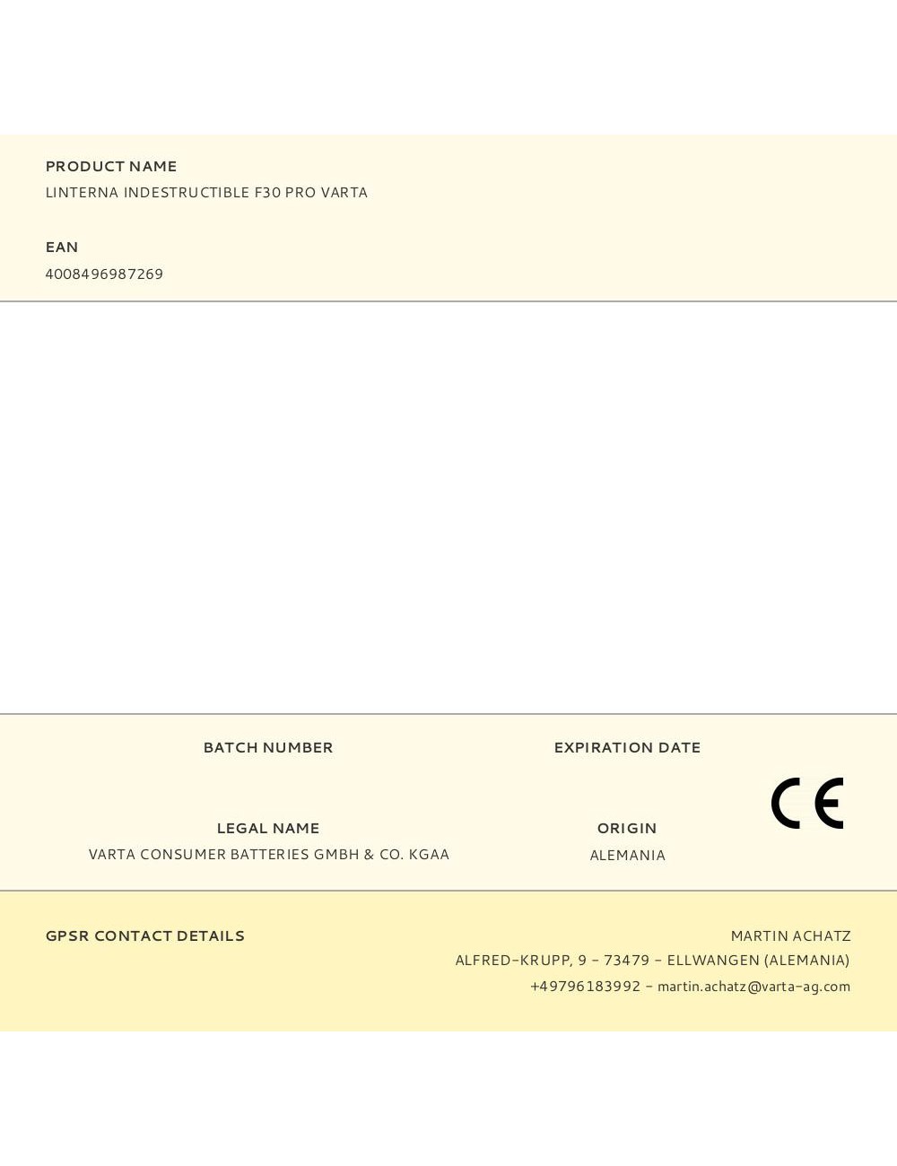 Linterna indestructible f30 pro varta