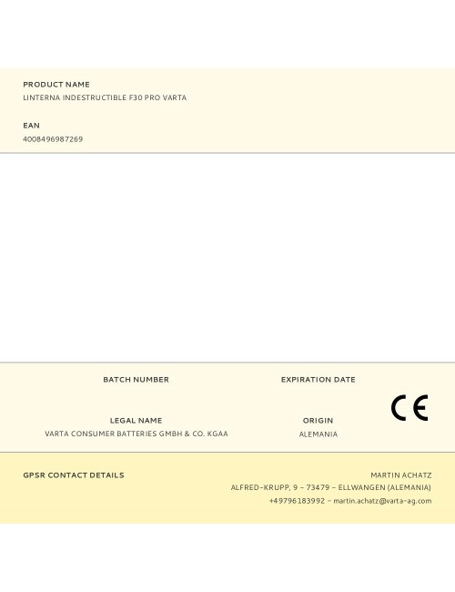 Linterna indestructible f30 pro varta