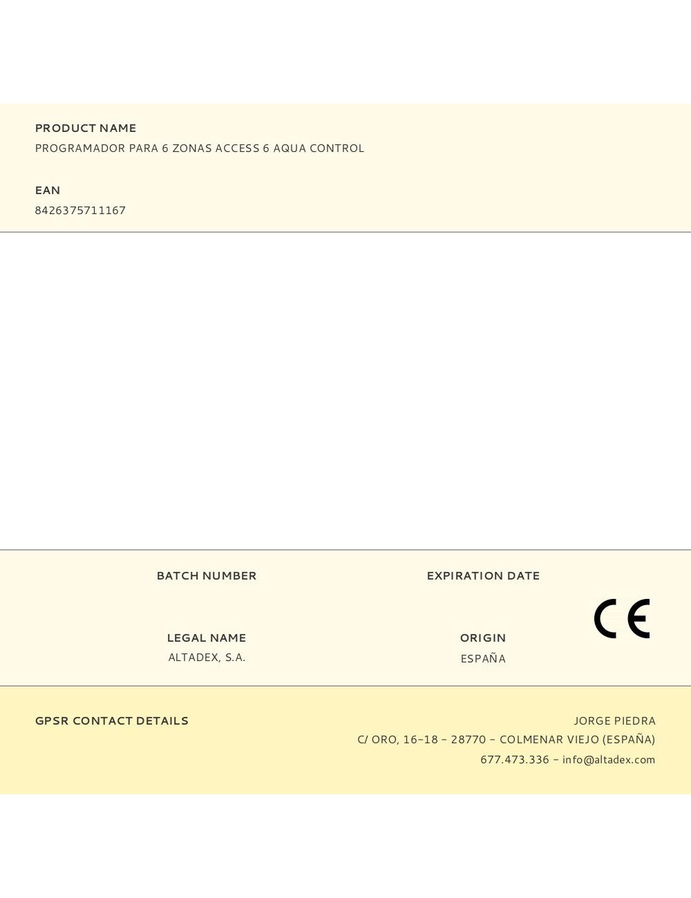 Programador para 6 zonas access 6 aqua control