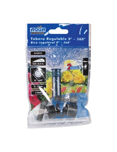 Pack de bolsa con 2 toberas agua van 15 (4-4,5m) regulable-0-360°