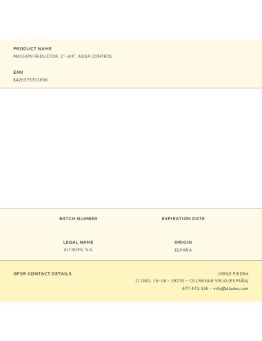 Machon reductor. 1"-3/4". aqua control