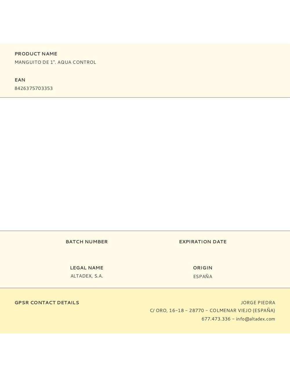 Manguito de 1". aqua control