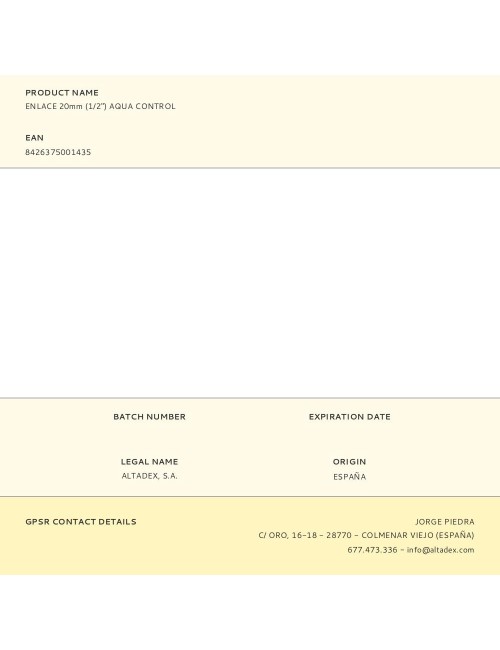 Enlace 20mm (1/2") aqua control