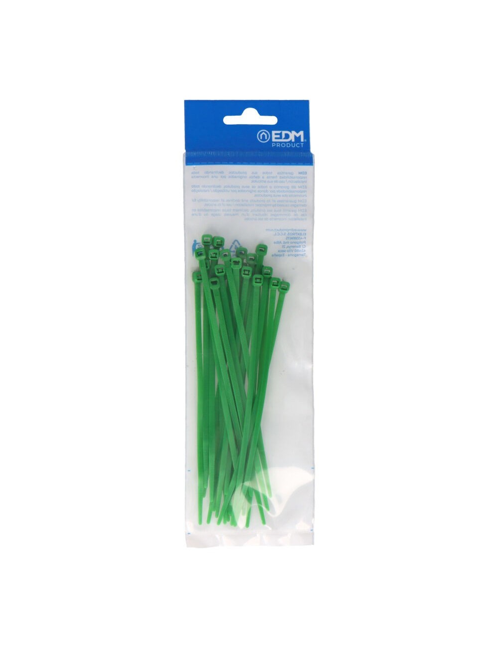 Bridas verdes 150x3,5mm nylon alta calidad (blister 25 unid.) edm Bridas verdes 150x3,5mm nylon alta calidad (blister 25 unid.) edm