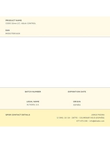 Codo 32mm (1") aqua control