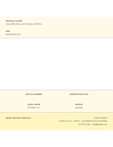 Collarín 25mm (3/4") aqua control