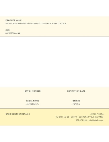 Arqueta rectangular mini-jumbo 27x40x31cm aqua control