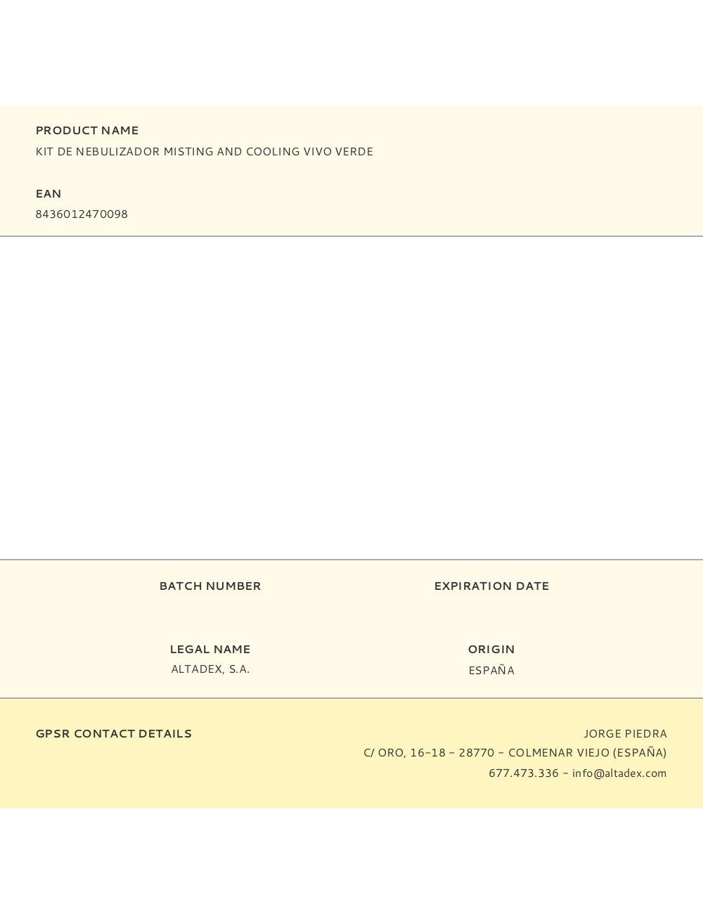 Kit de nebulizador misting and cooling vivo verde