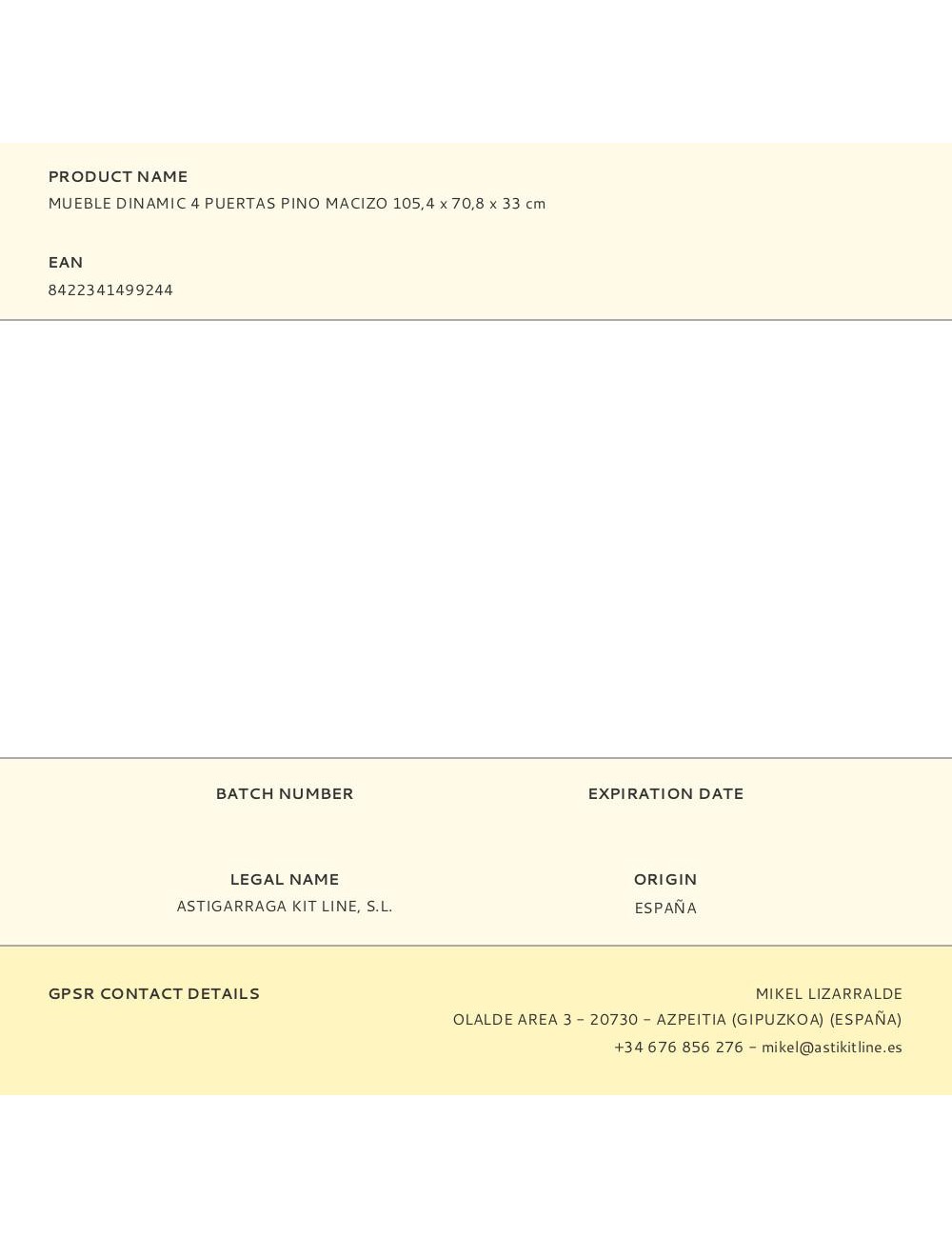 Mueble dinamic 4 puertas pino macizo 105,4 x 70,8 x 33 cm