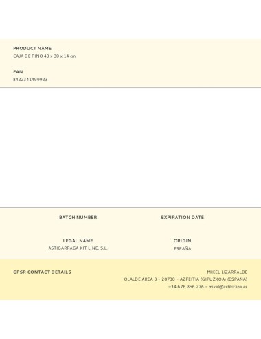 Caja de pino 40 x 30 x 14 cm